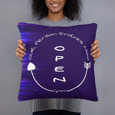 Basic Pillow<br>Open<br>Our Person<br>Evolves Now
